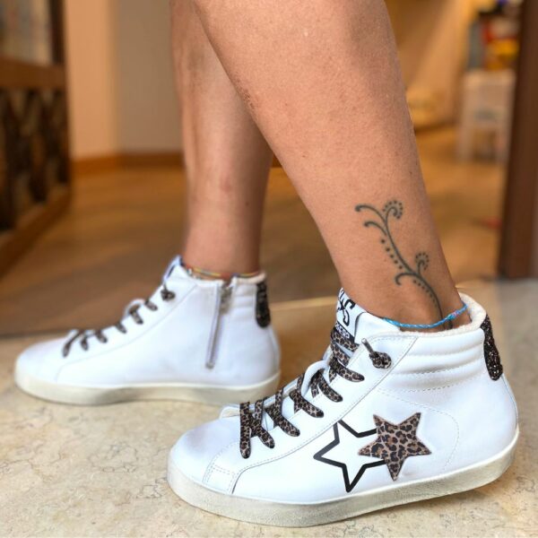 2STAR Sneaker white leopard