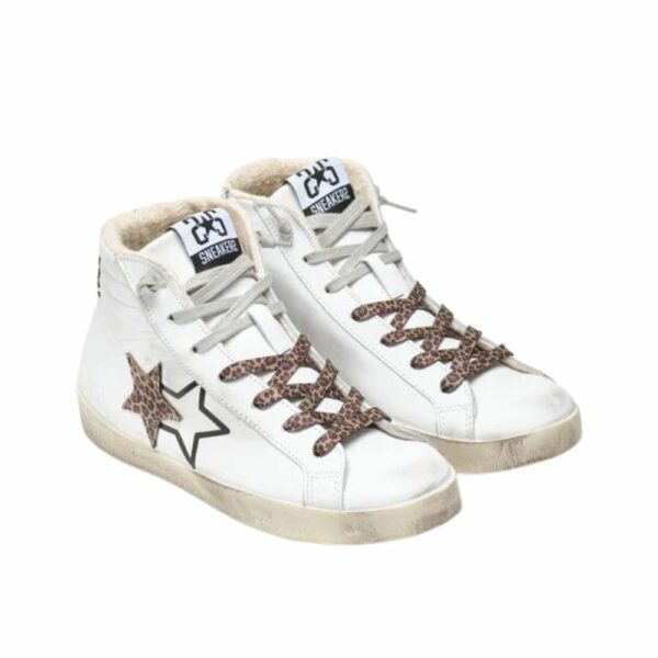 2STAR Sneaker white leopard