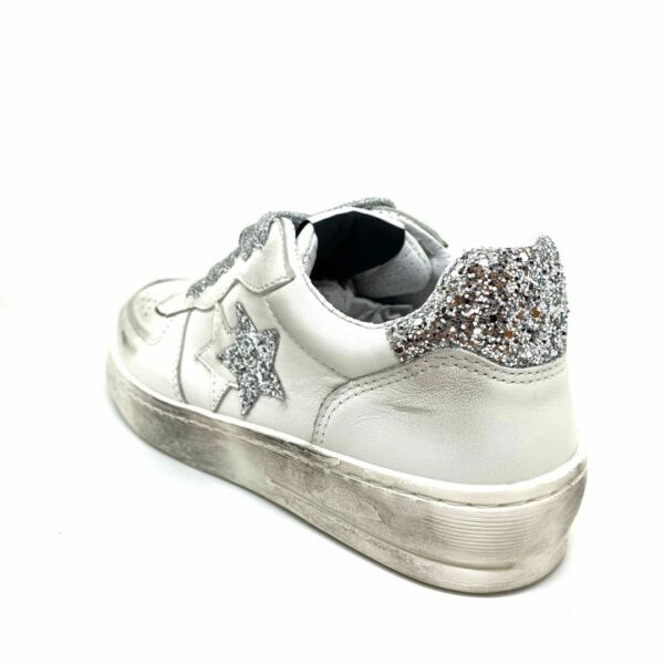 2STAR Sneakers in pelle glitter-argento