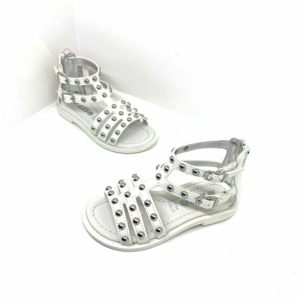 Asso sandalo bianco con strass