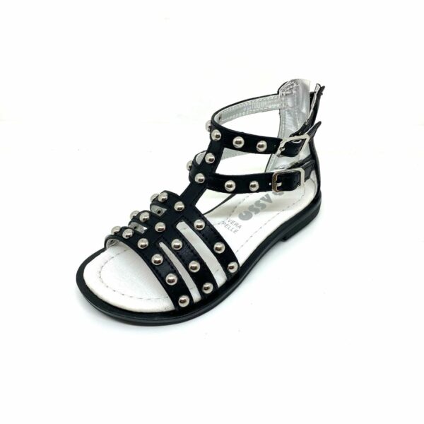 Asso sandalo nero con strass