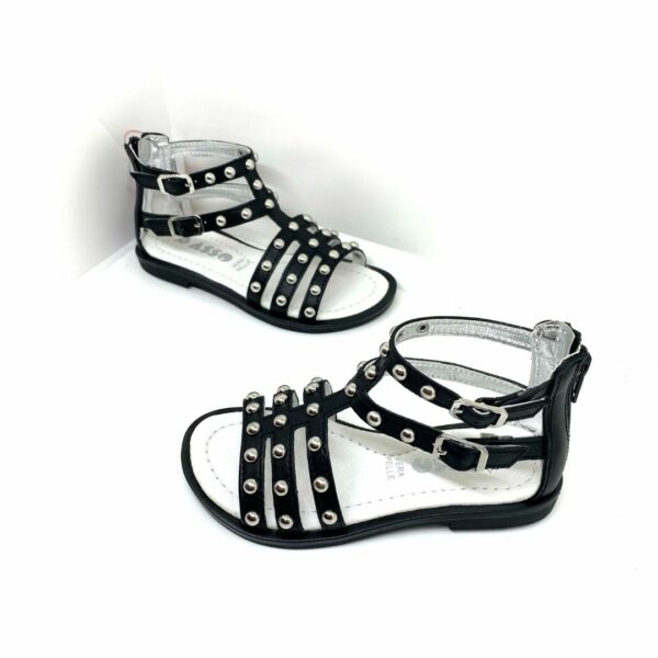 Asso sandalo nero con strass
