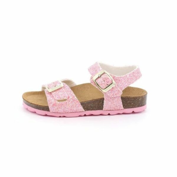 Grunland sandalo Rosa glitter in sughero naturale