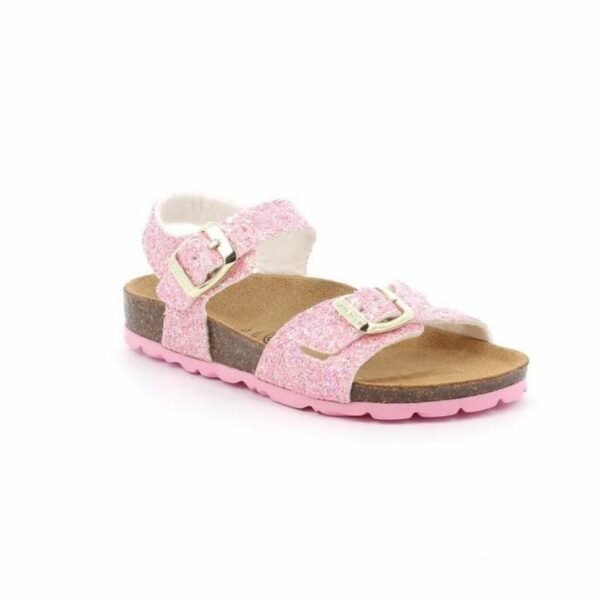 Grunland sandalo Rosa glitter in sughero naturale