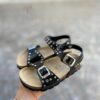 Grunland sandalo in sughero - Nero con borchie
