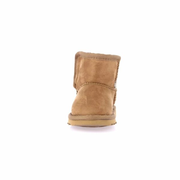 Grunland Baby tronchetto cuoio con fiocco in eco pelliccia