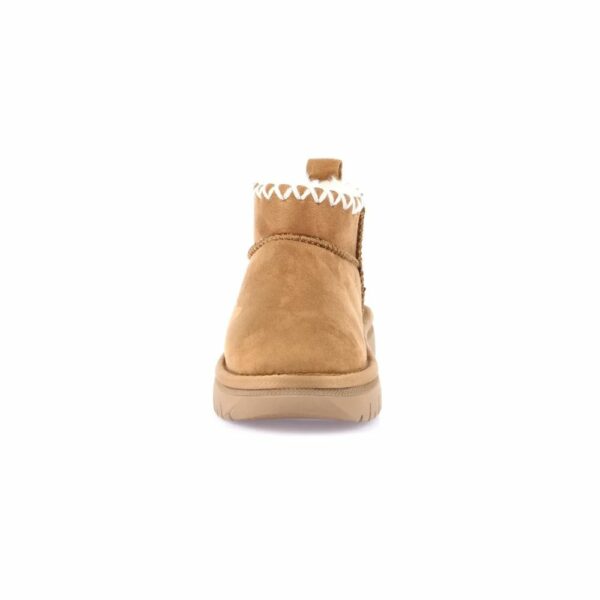 Grunland tronchetto cuoio con cuciture in eco pelliccia