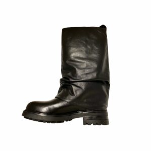 Hosis Donna Stivale slouchy nero in pelle