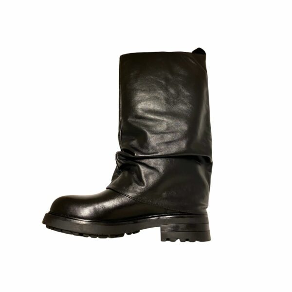 Hosis Donna Stivale slouchy nero in pelle