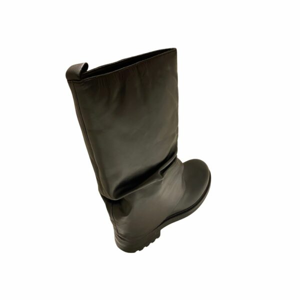 Hosis Donna Stivale slouchy nero in pelle
