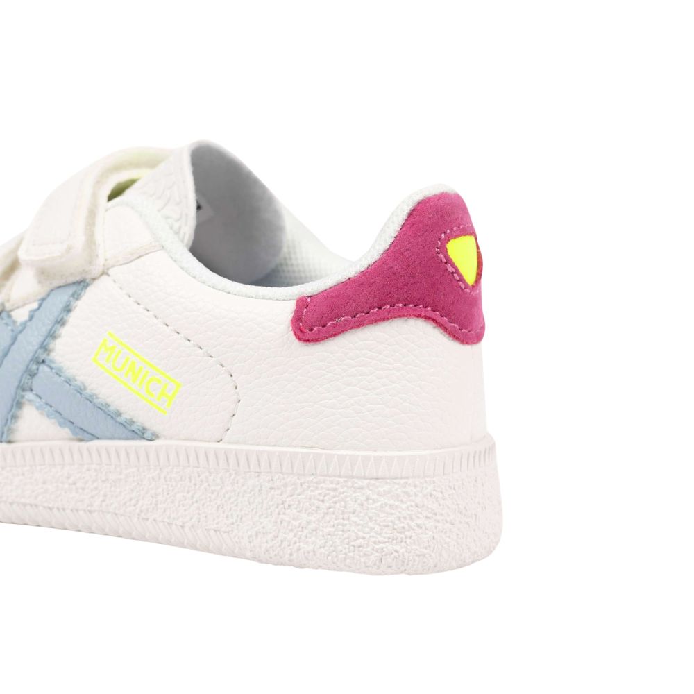 Munich mini barru scarpa bambina con lacci fucsia - celeste Munich mini barru scarpa bambina con lacci fucsia - celeste