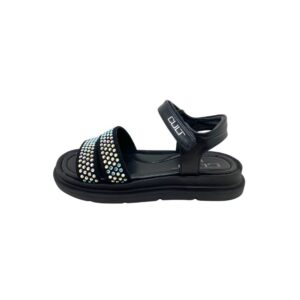 Cult sandalo nero bambina con strass