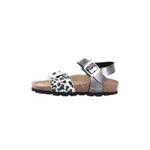 Grunland sandalo nero leopardato kids