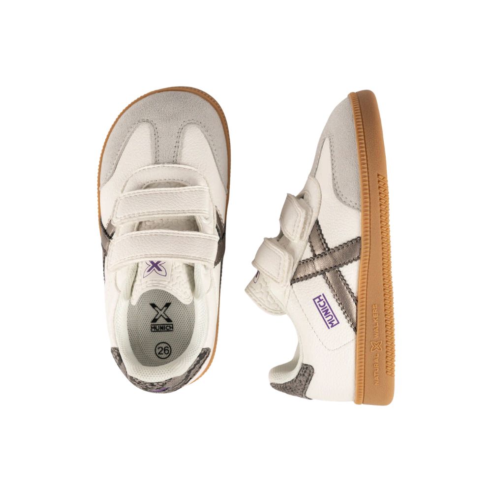 Munich kids sneaker bianco - argento metallizzato Munich kids sneaker bianco - argento metallizzato
