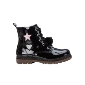 Xti stivaletto nero bambina con pompom
