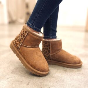 Grunland tronchetto cuoio leopardato in eco - pelliccia
