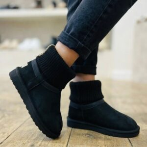 Grunland polacco Nero in eco - pelliccia con risvolto in maglia