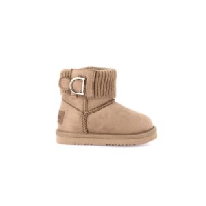 Grunland baby tronchetto cuoio in eco - pelliccia con risvolto in maglia